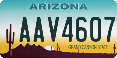 AZ license plate AAV4607