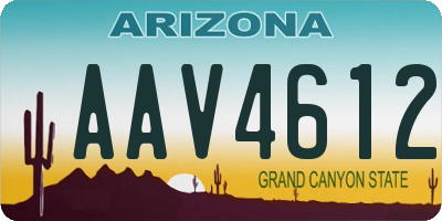AZ license plate AAV4612