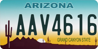 AZ license plate AAV4616