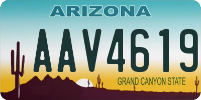 AZ license plate AAV4619