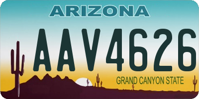 AZ license plate AAV4626