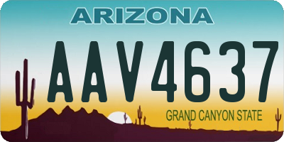 AZ license plate AAV4637