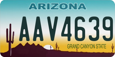 AZ license plate AAV4639