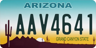 AZ license plate AAV4641