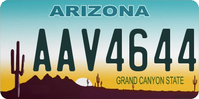 AZ license plate AAV4644