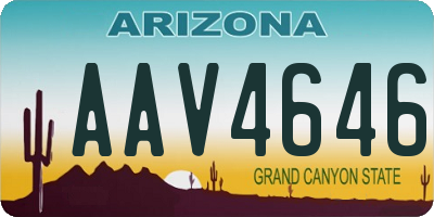 AZ license plate AAV4646