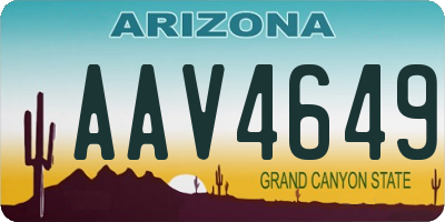 AZ license plate AAV4649
