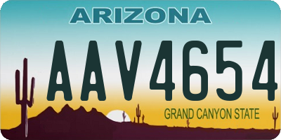 AZ license plate AAV4654