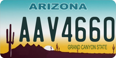 AZ license plate AAV4660