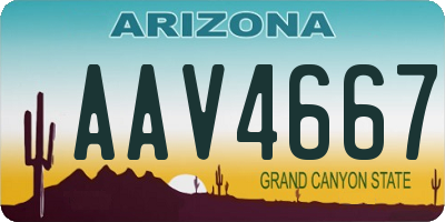 AZ license plate AAV4667