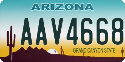 AZ license plate AAV4668