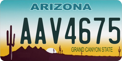 AZ license plate AAV4675