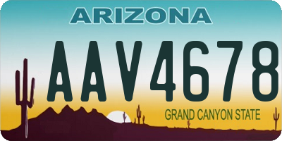AZ license plate AAV4678