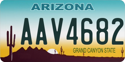 AZ license plate AAV4682