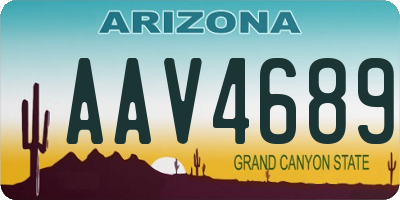 AZ license plate AAV4689