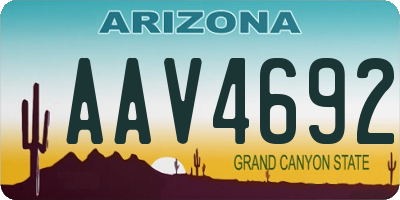 AZ license plate AAV4692