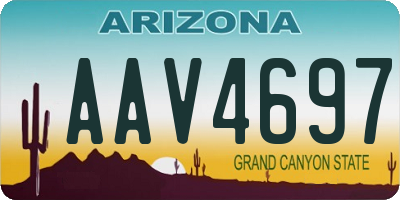 AZ license plate AAV4697