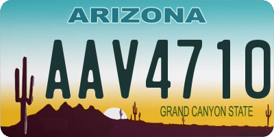 AZ license plate AAV4710
