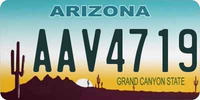AZ license plate AAV4719