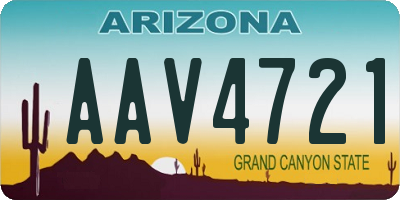 AZ license plate AAV4721