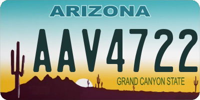 AZ license plate AAV4722