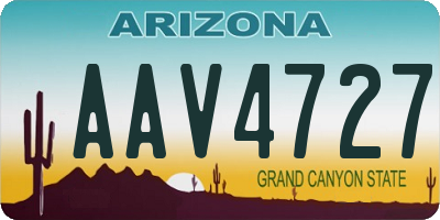 AZ license plate AAV4727