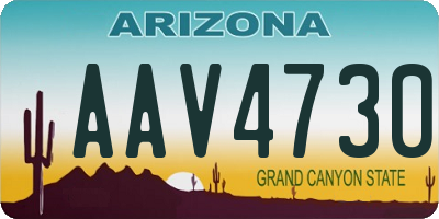 AZ license plate AAV4730