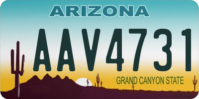 AZ license plate AAV4731