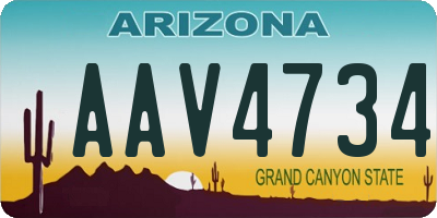 AZ license plate AAV4734