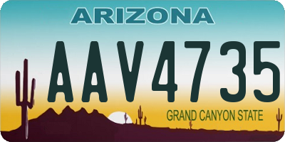 AZ license plate AAV4735