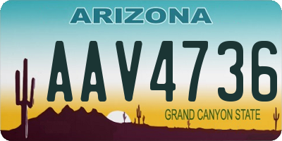 AZ license plate AAV4736