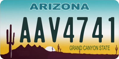 AZ license plate AAV4741