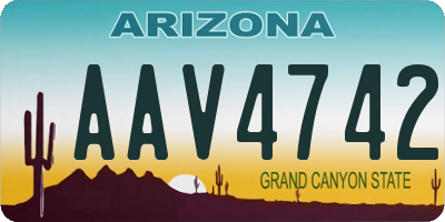 AZ license plate AAV4742