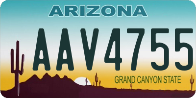AZ license plate AAV4755
