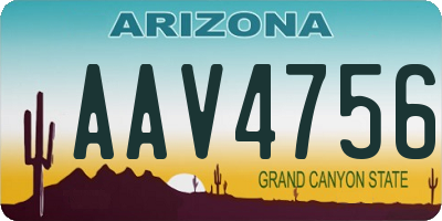AZ license plate AAV4756
