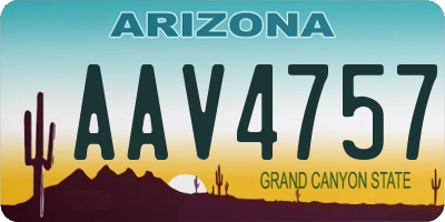 AZ license plate AAV4757
