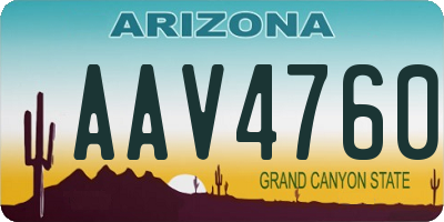 AZ license plate AAV4760