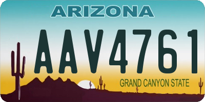 AZ license plate AAV4761