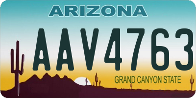 AZ license plate AAV4763