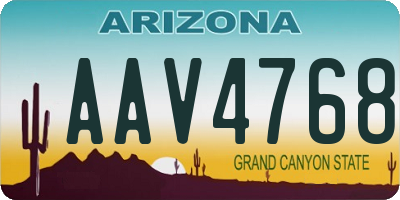 AZ license plate AAV4768