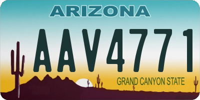 AZ license plate AAV4771