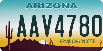 AZ license plate AAV4780