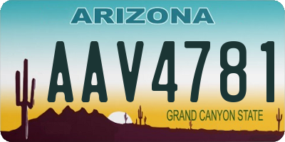 AZ license plate AAV4781