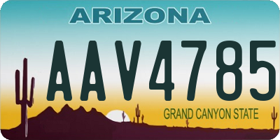 AZ license plate AAV4785