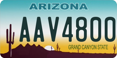 AZ license plate AAV4800