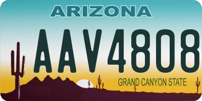 AZ license plate AAV4808
