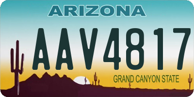 AZ license plate AAV4817