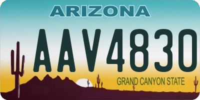 AZ license plate AAV4830