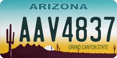AZ license plate AAV4837