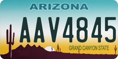 AZ license plate AAV4845
